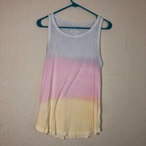American Eagle Outfitters Gradient Tank Top - Pink, Yellow, White